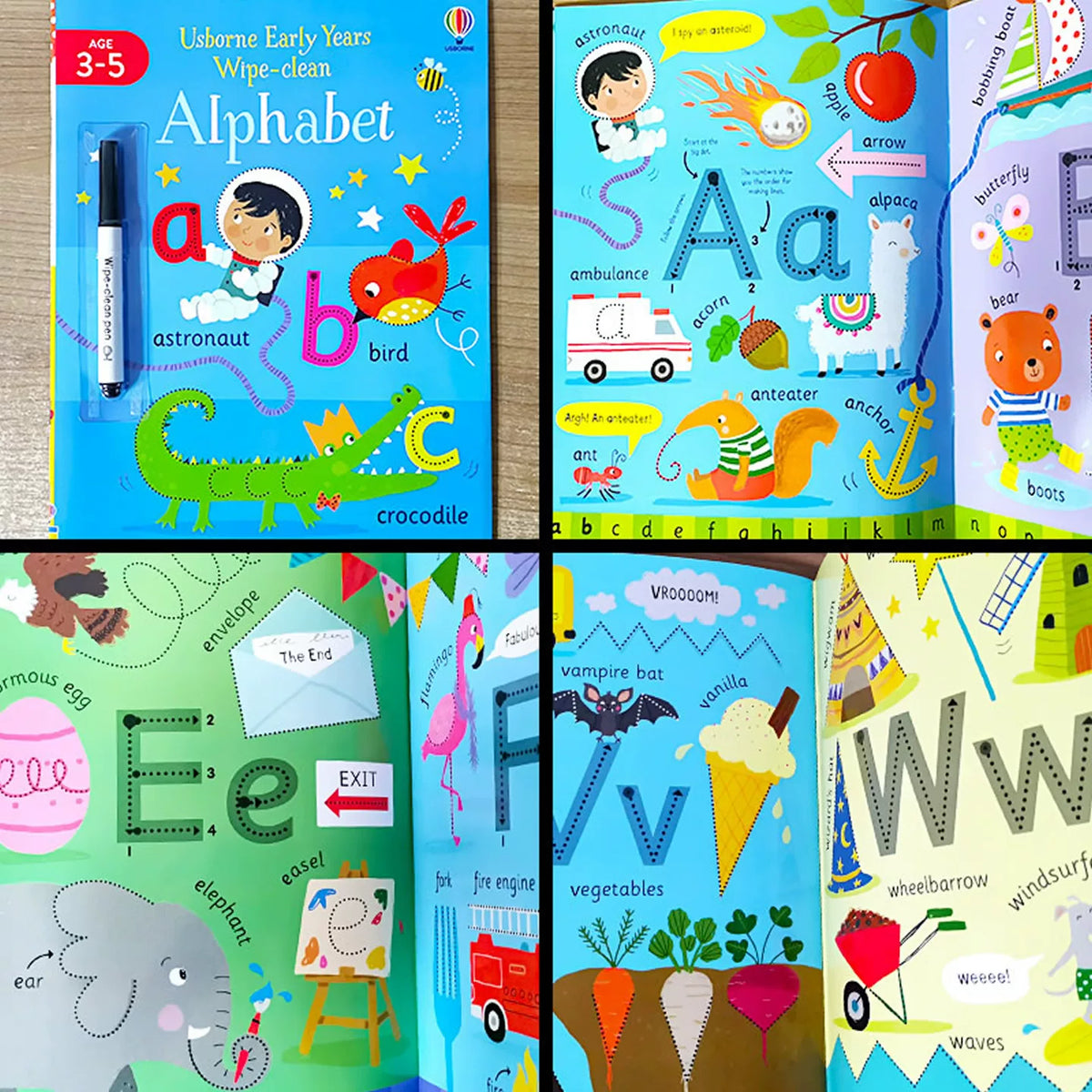Erasable and reusable English learning workbook