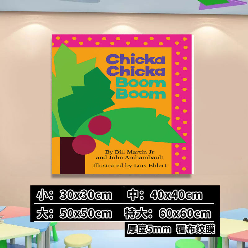 English Classroom Picture Book Library Decoration Kindergarten Corridor Staircase Wall Decoration Hanging Paintings Reading Area Cultural Wall Stickers