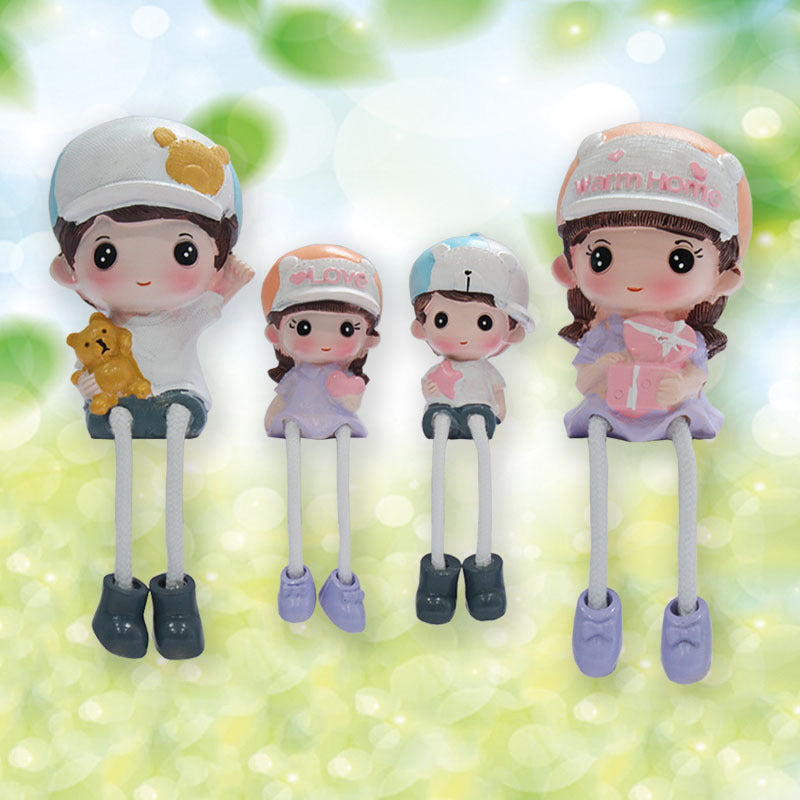 Cross-border couple hanging feet doll home decoration resin crafts decoration four family gift girlfriends Qixi