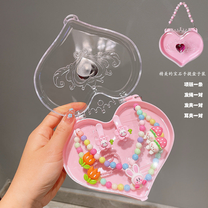 Children's jewelry baby cartoon cute fruit pendant bracelet suit birthday gift box in stock wholesale