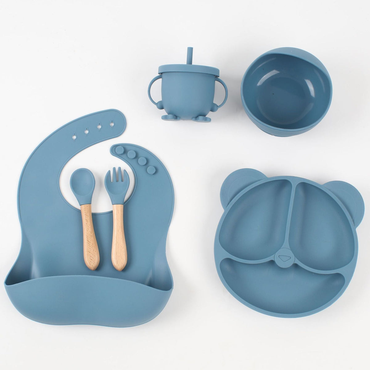 6-Piece Set of Silicone Baby Tableware, Baby Food Bowls, Baby Supplies, Kidsren's Supplies, Mother and Baby Supplies, Supply Plates