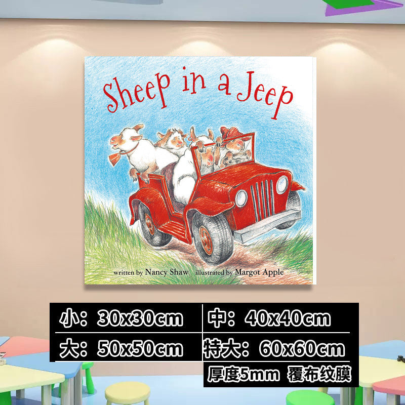 English Classroom Picture Book Library Decoration Kindergarten Corridor Staircase Wall Decoration Hanging Paintings Reading Area Cultural Wall Stickers