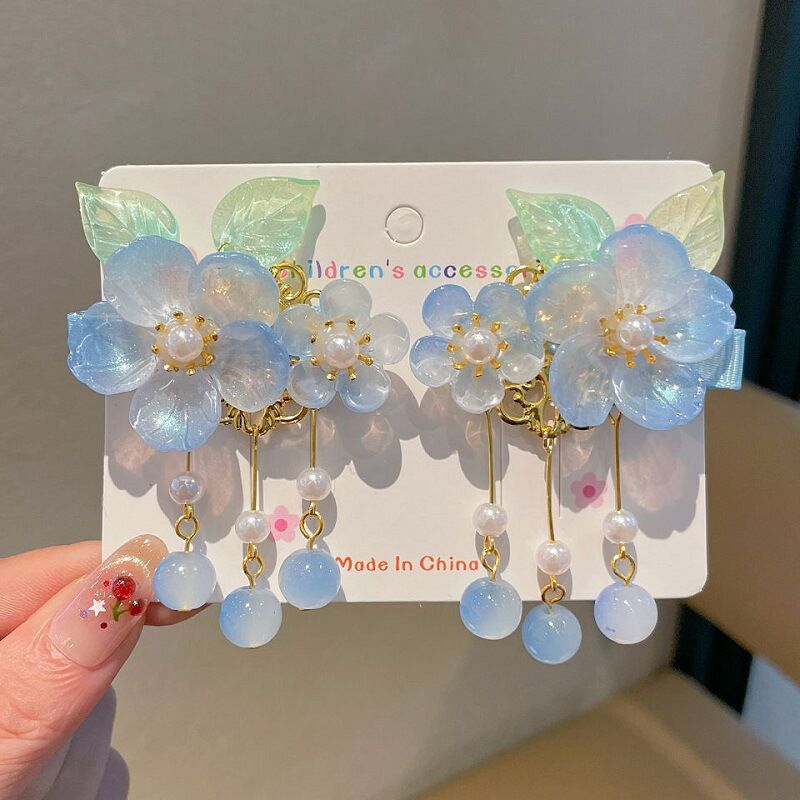 Children's Ancient Style Hair Accessories, Hairpins, Han Dynasty Costume Accessories, Tassels, Flowers, Super Fairy Clips, Girls' Glass Headdresses, Butterflies