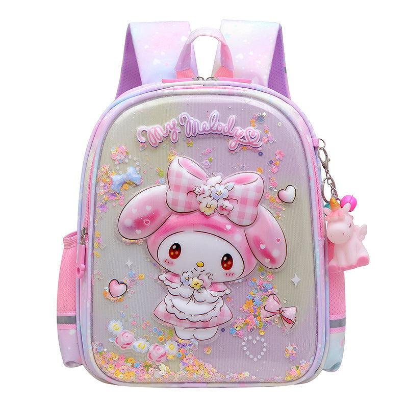 Cute Kuromi Kindergarten School Bag 4-6 Years Old Middle and Large Class Backpack Preschool Girls Children's Hard Shell Bag