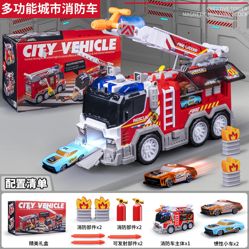 Sam's Same Model Fire Truck Large Toy Car for Boys, Children's Engineering Vehicle Fleet, Boys' Fire Truck Toy