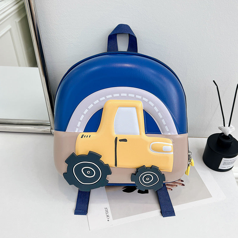 2024 New Children's Bags Kindergarten Primary School Bags Cute Anime Car Boys and Girls Eggshell Backpacks