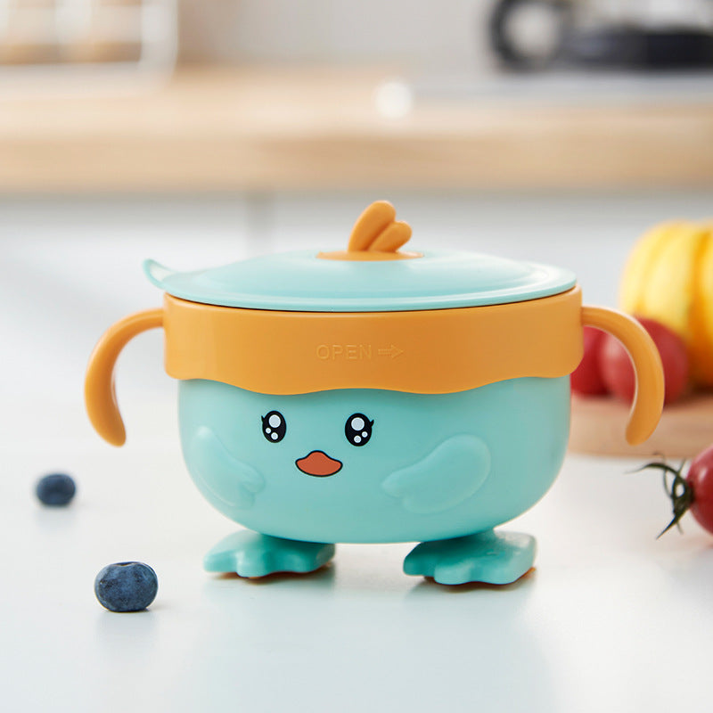 Children's Tableware Detachable Water-Filled Insulated Bowl with Suction Cup, 316 Stainless Steel Baby Food Bowl with Suction Cup for Feeding