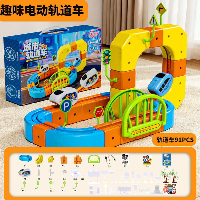 Children's Versatile Non-Magnetic Anti-Gravity Roller Coaster Train Track Toy Suspended Track Car New Model Assembly Kit