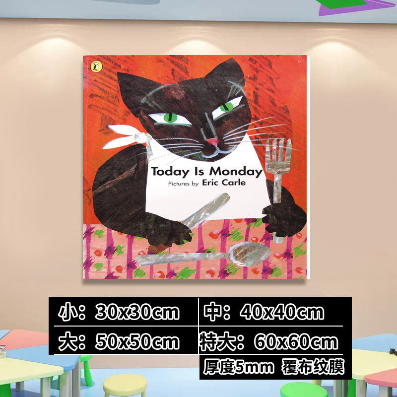 English Classroom Picture Book Library Decoration Kindergarten Corridor Staircase Wall Decoration Hanging Paintings Reading Area Cultural Wall Stickers