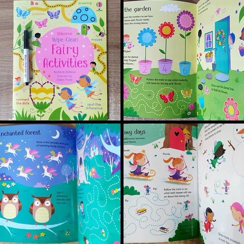 Erasable and reusable English learning workbook