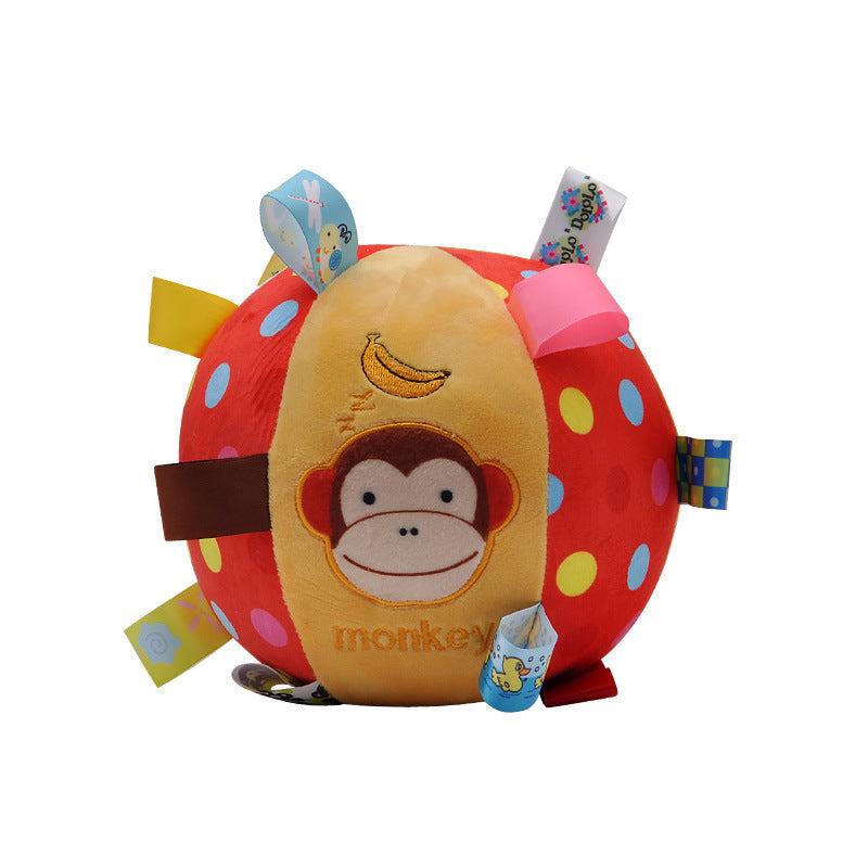 0-3 years old baby toy cartoon animal hand grip soothing ball bell ball perception training toy cloth ball