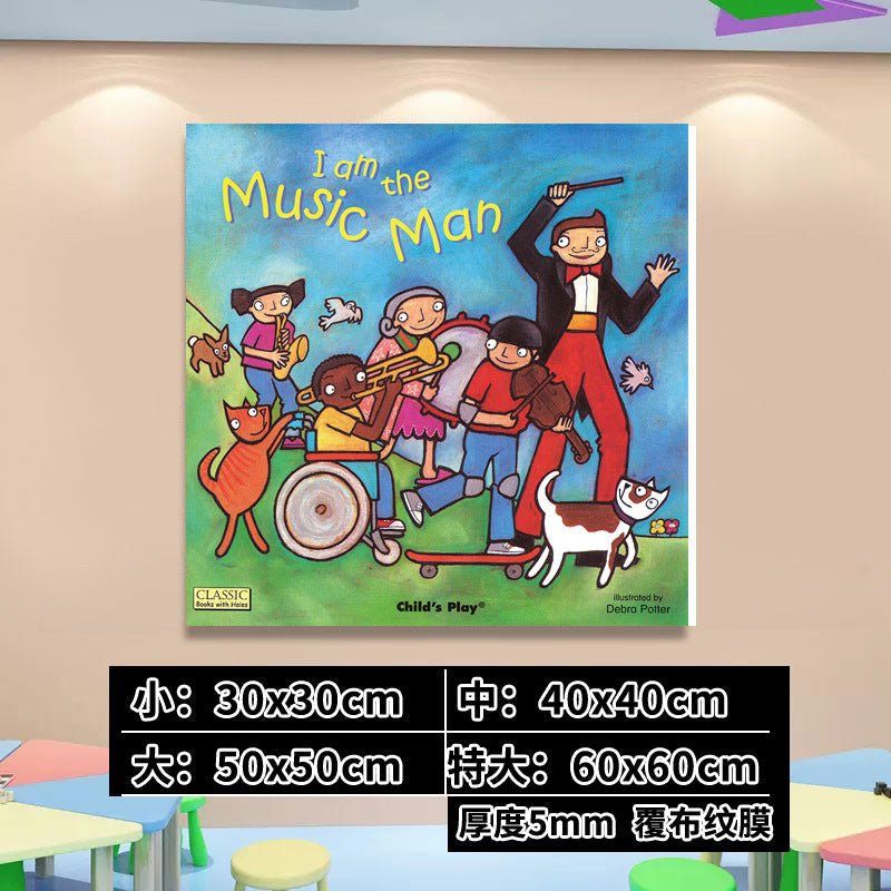 English Classroom Picture Book Library Decoration Kindergarten Corridor Staircase Wall Decoration Hanging Paintings Reading Area Cultural Wall Stickers