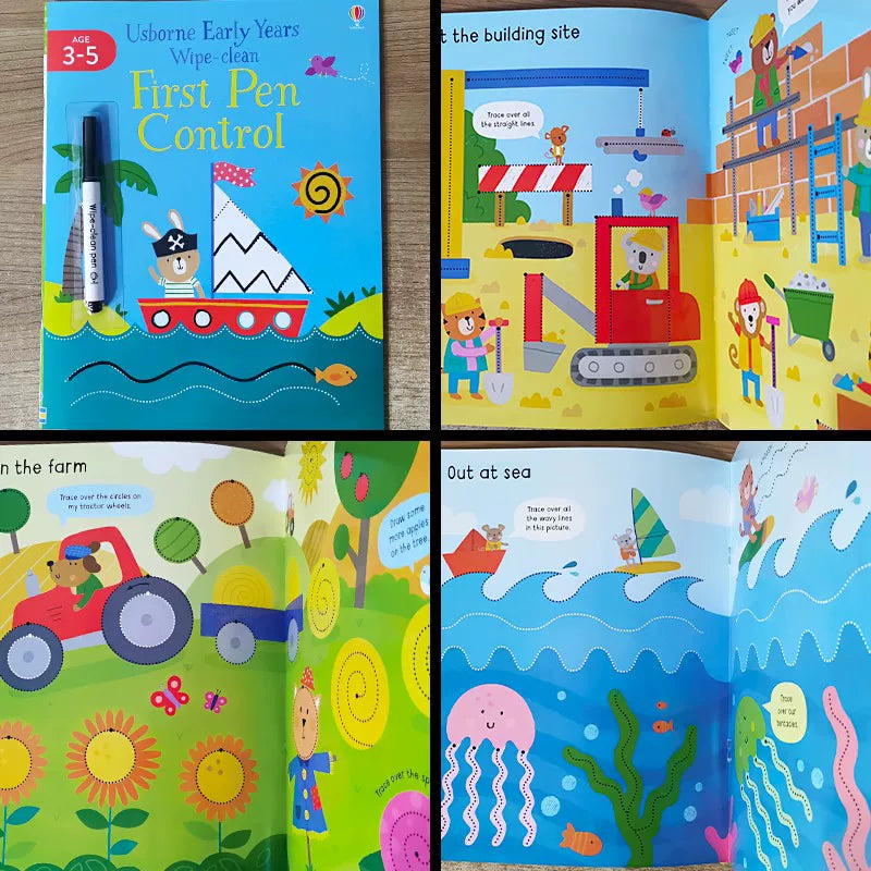 Erasable and reusable English learning workbook
