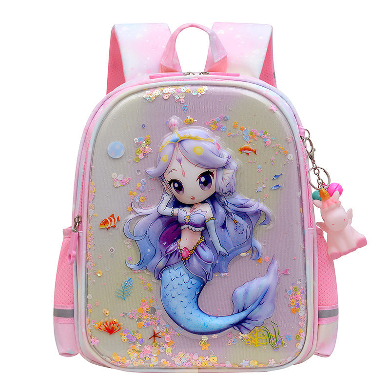 Cute Kuromi Kindergarten School Bag 4-6 Years Old Middle and Large Class Backpack Preschool Girls Children's Hard Shell Bag