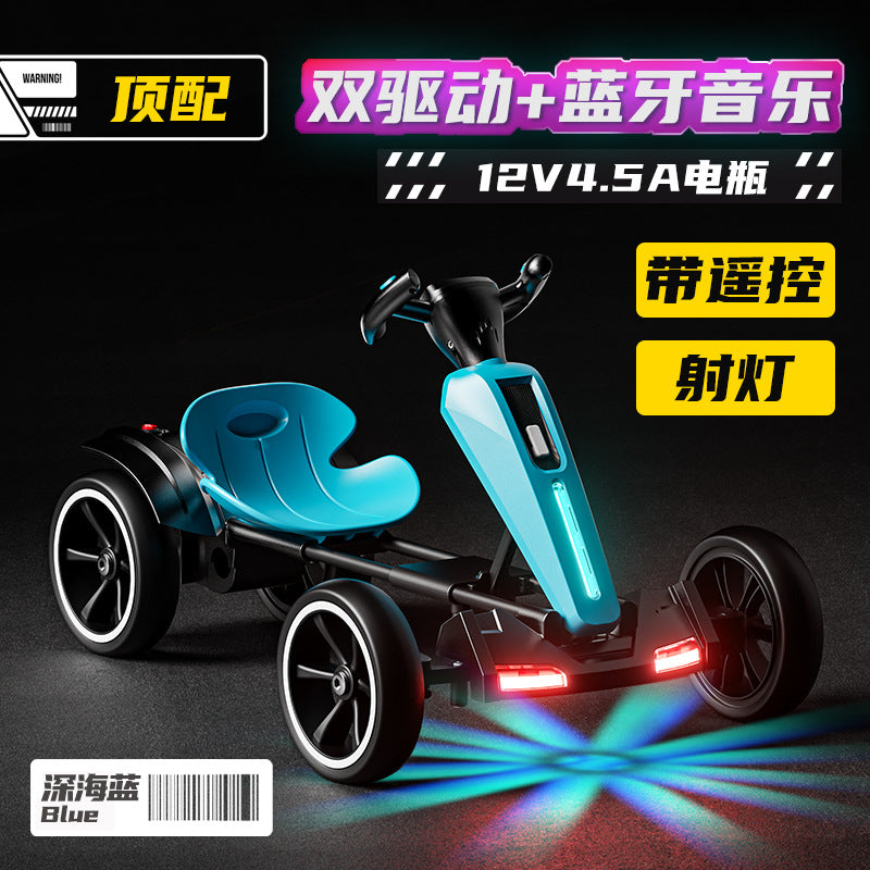 Children's Electric Car, Go-Kart, Four-Wheel Toy, Portable, Foldable, Installation-Free for Men, Women and Children