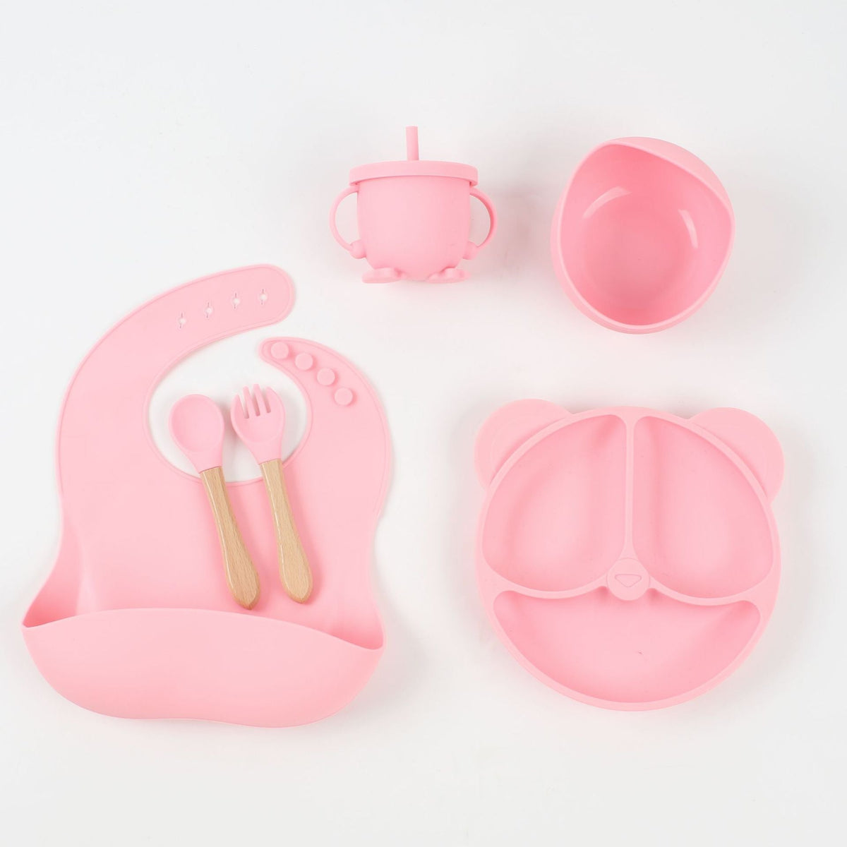 6-Piece Set of Silicone Baby Tableware, Baby Food Bowls, Baby Supplies, Kidsren's Supplies, Mother and Baby Supplies, Supply Plates