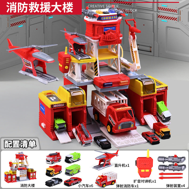 Sam's Same Model Fire Truck Large Toy Car for Boys, Children's Engineering Vehicle Fleet, Boys' Fire Truck Toy