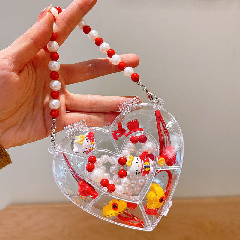 Children's jewelry baby cartoon cute fruit pendant bracelet suit birthday gift box in stock wholesale