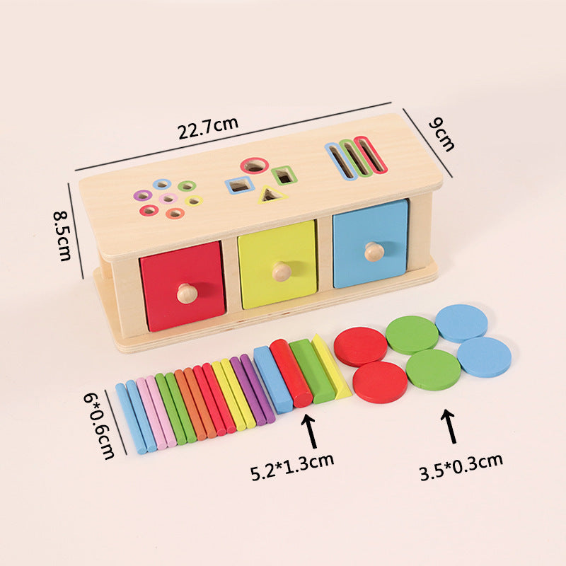 Montessori Early Education Teaching Aids, Kidsren's Educational Toys, Kindergarten Shape and Color Classification Matching Coin Box Gifts