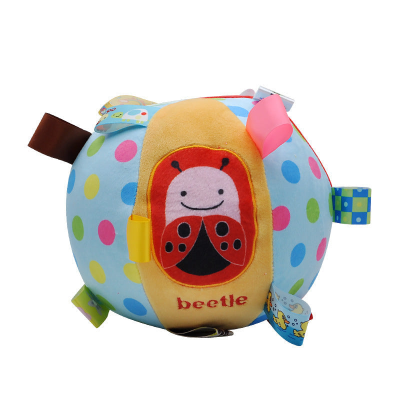 0-3 years old baby toy cartoon animal hand grip soothing ball bell ball perception training toy cloth ball