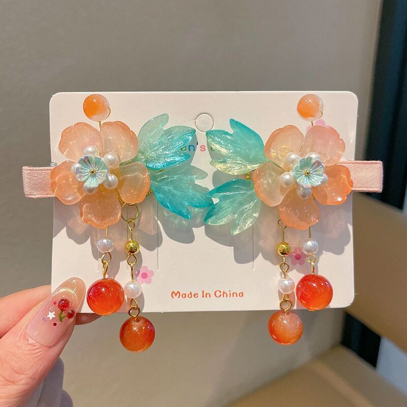 Children's Ancient Style Hair Accessories, Hairpins, Han Dynasty Costume Accessories, Tassels, Flowers, Super Fairy Clips, Girls' Glass Headdresses, Butterflies