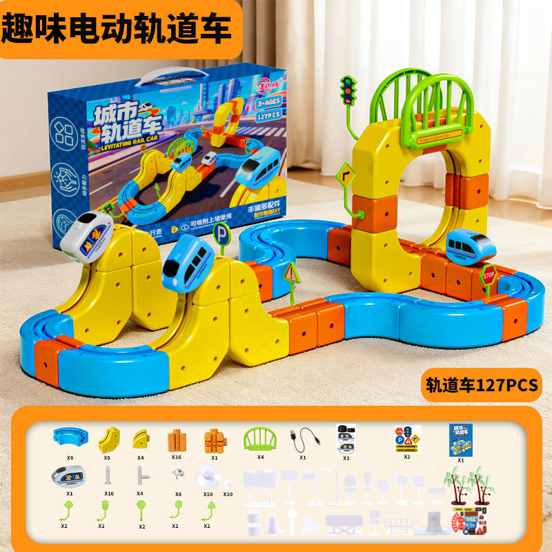 Children's Versatile Non-Magnetic Anti-Gravity Roller Coaster Train Track Toy Suspended Track Car New Model Assembly Kit