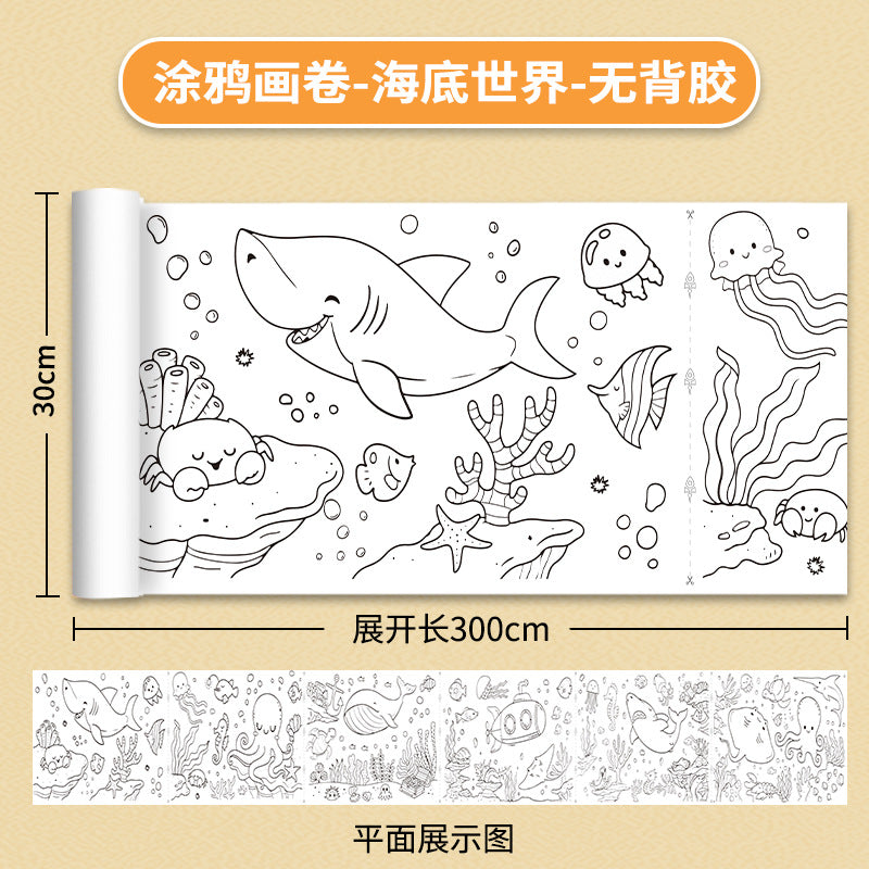 Graffiti Drawing Paper for Children, Wall-Stickable Graffiti Roll, Coloring Book for Toddlers, Non-Staining Wall Sticker Roll