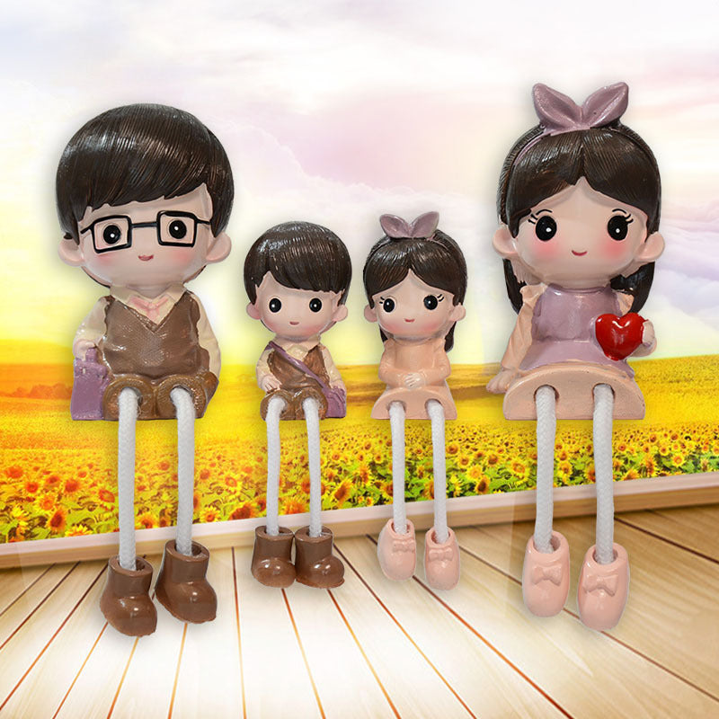 Cross-border couple hanging feet doll home decoration resin crafts decoration four family gift girlfriends Qixi