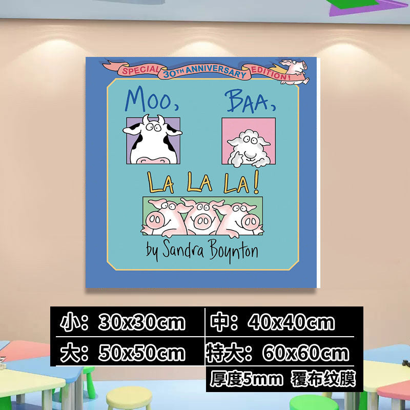 English Classroom Picture Book Library Decoration Kindergarten Corridor Staircase Wall Decoration Hanging Paintings Reading Area Cultural Wall Stickers