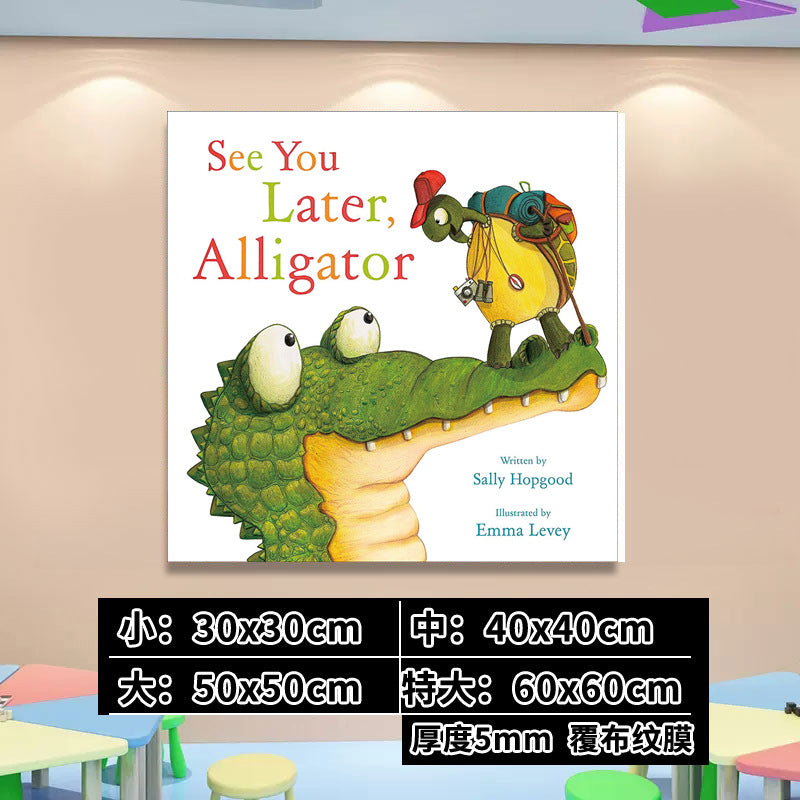 English Classroom Picture Book Library Decoration Kindergarten Corridor Staircase Wall Decoration Hanging Paintings Reading Area Cultural Wall Stickers