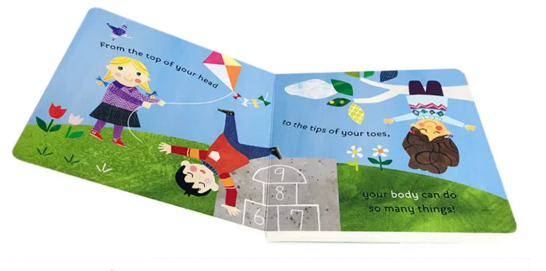 Hello World My Body Original English Board Book Colouring Activity Science Picture Book for Kids Early Education