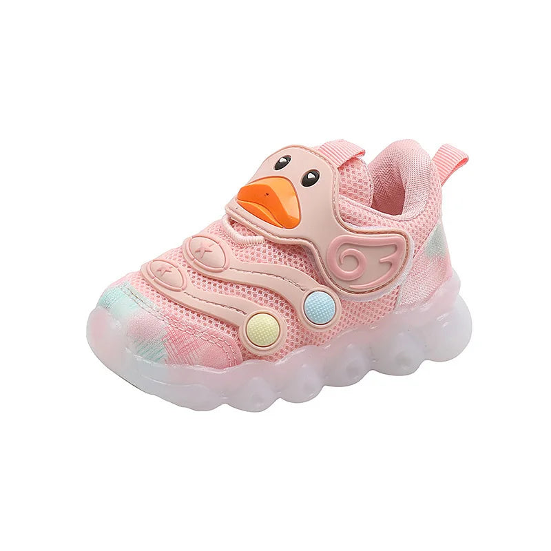 Кроссовки Cartoon Girl Shoe 2025autumn New Kid Luminous Shoe Cute Baby Shoe Soft Sole Boy Running Shoes Versatile Gril Sneakers