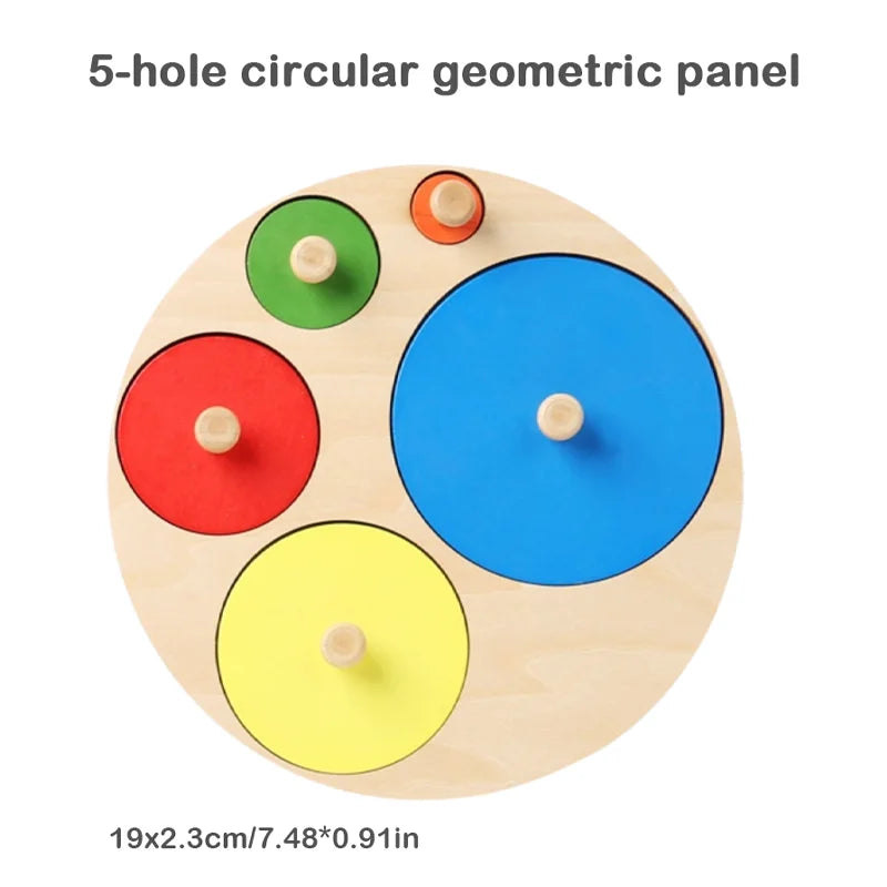 Montessori Wooden Shape Puzzle for Babies – Color & Geometry Learning Board