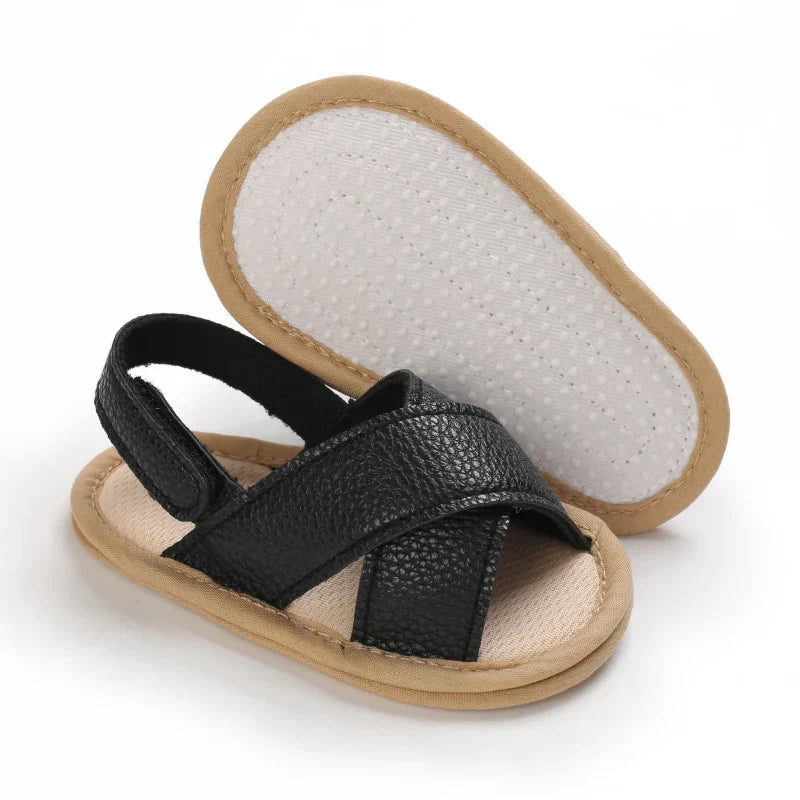 Casual Cute Solid Color Open Toe Sandals For Baby Boy Girls Breathable Lightweight Walking Shoes For Spring And Summer