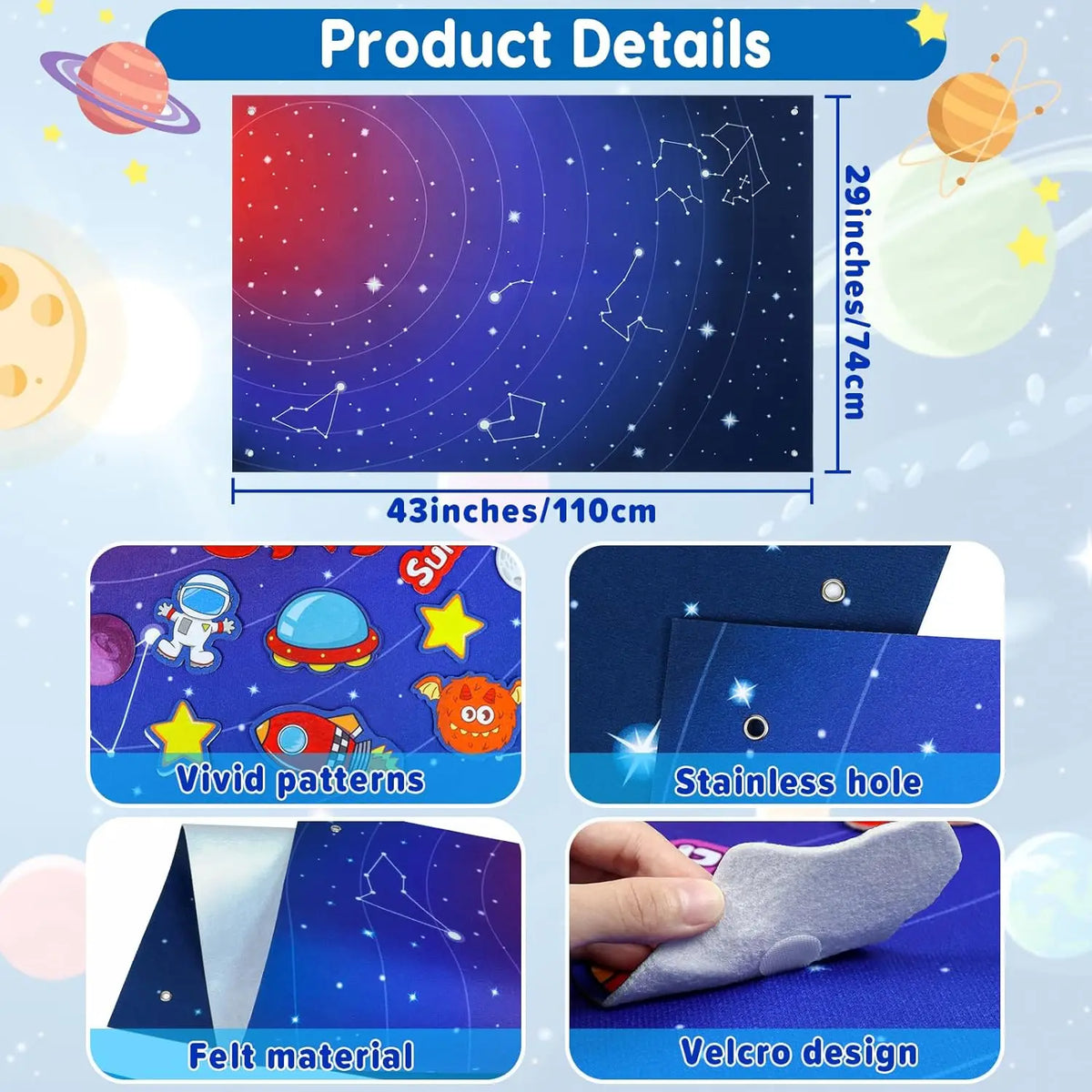 Zoom Animal Felt Story Board Montessori Early Learning Toy Themed Storytelling Flannel Toys Interactive Game Wall Hanging Gifts