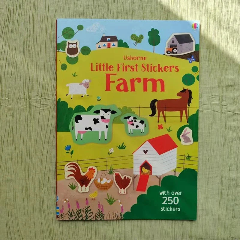 Toddler Reusable Sticker Travel/Animals Books Cartoon DIY Educational Preschool Cognition Learning Toys for Child Age 3-8 Gifts