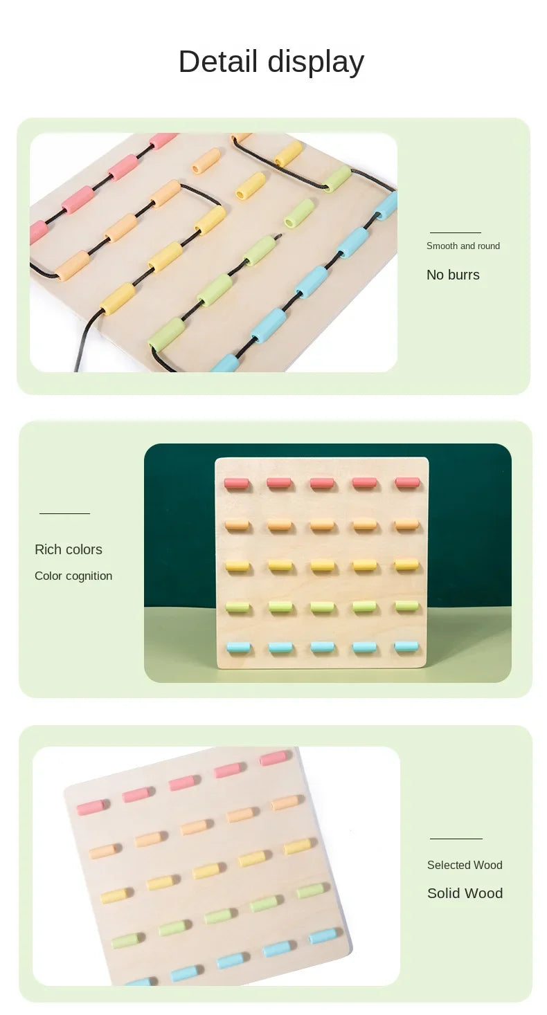 Fun and educational rope toy, hand-eye coordination training, baby early education enlightenment game 3+