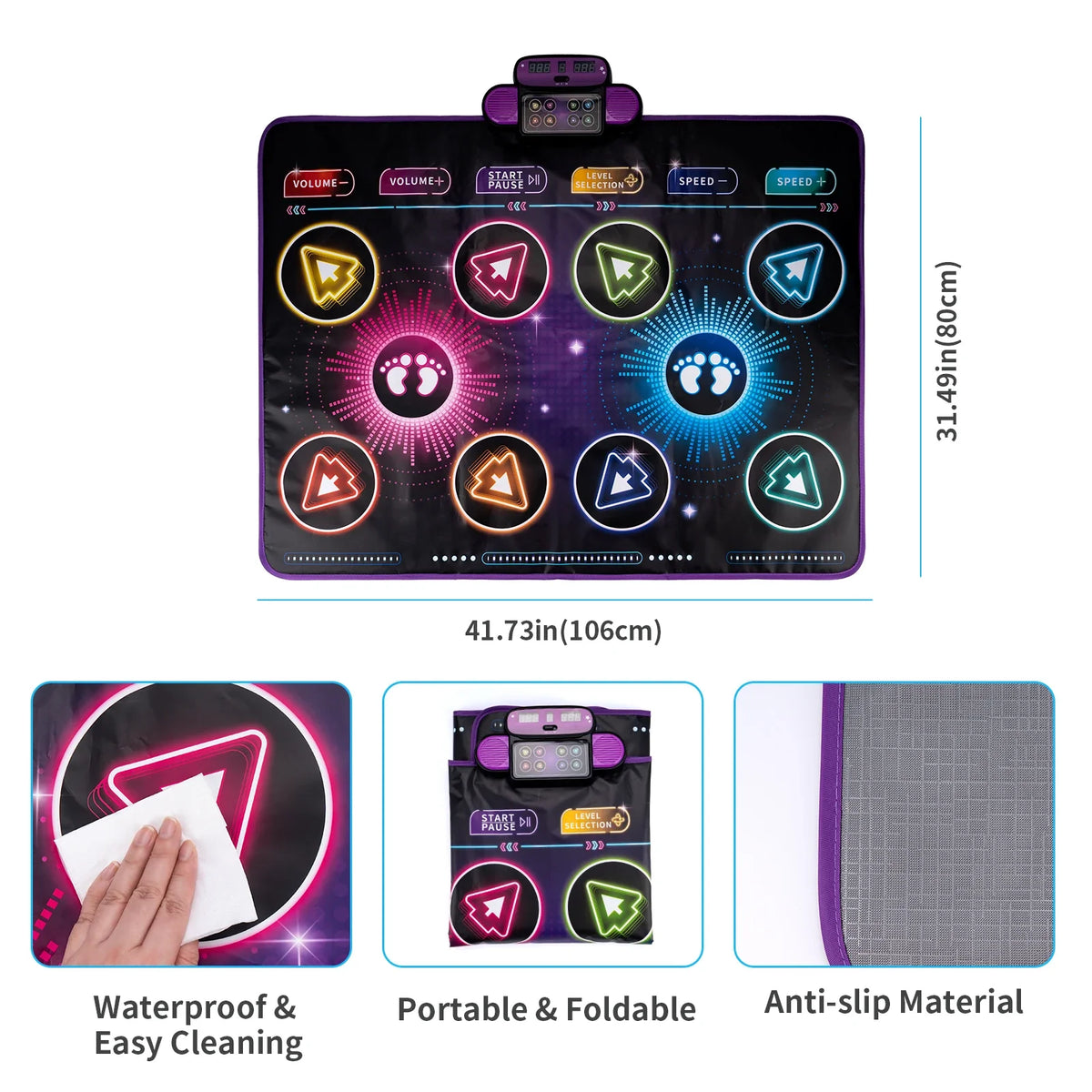 Dancing Blanket Kids Electronic Dance Mat Double Players Mode with 9 Levels Kid Floor Music Blanket Educational Toys Xmas Gifts
