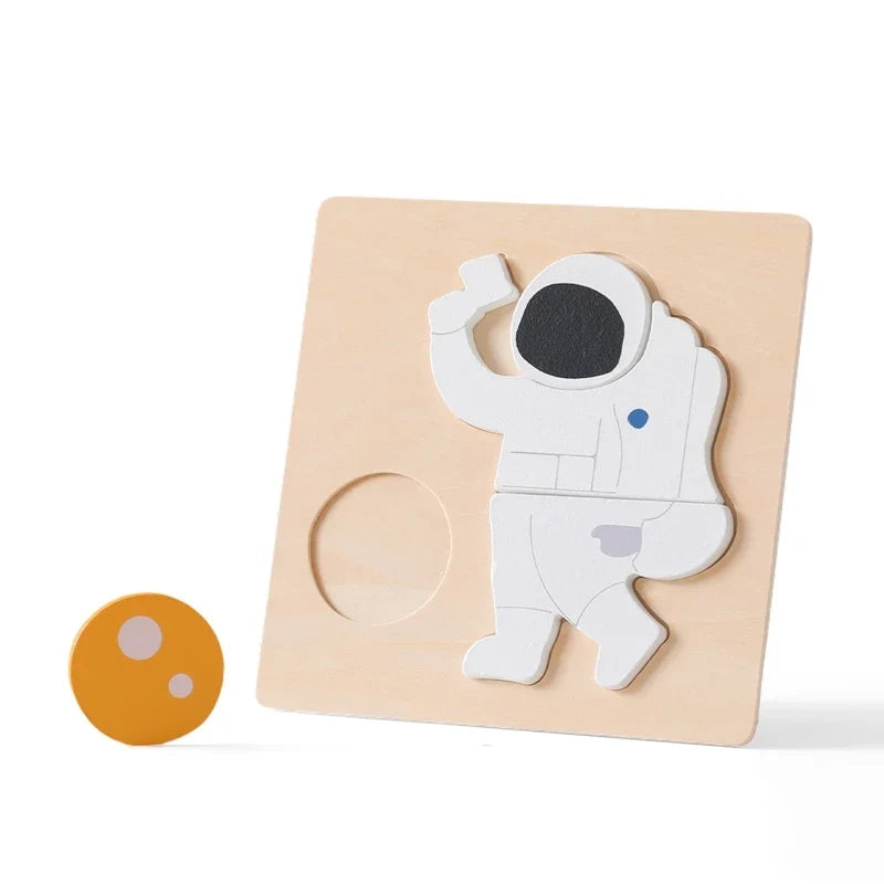 Baby Toys Montessori Wooden Puzzles Toys Cartoon Animal Shape Tangram Jigsaw Block Toys Kids Cognition Learning Educational Toys