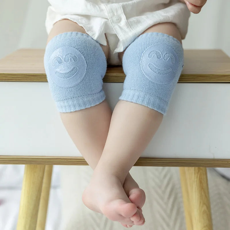 1 Pair Baby Knee Pads Cotton Crawling Elbow Pads Safety Knee Pads Leg Pads Blue