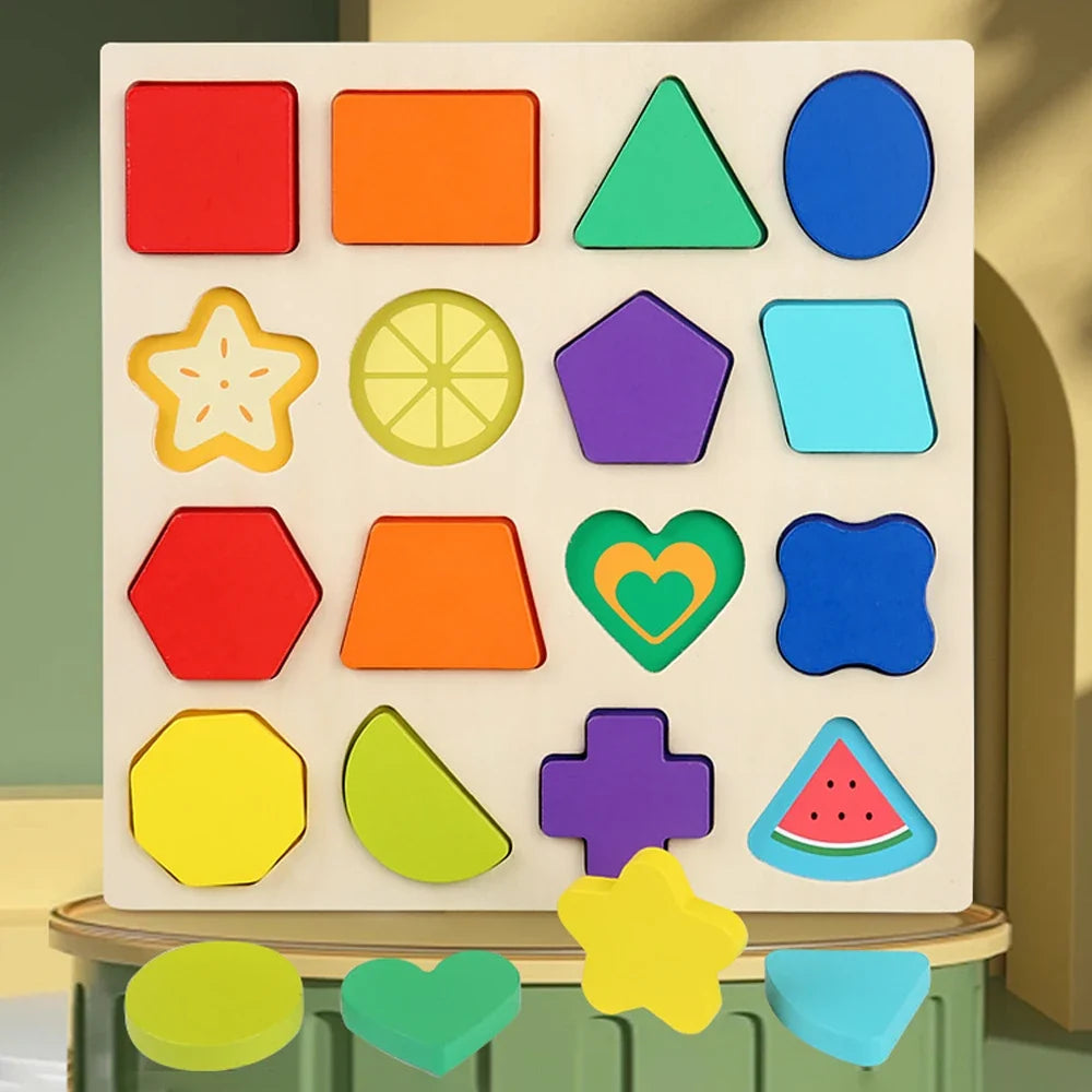 Wooden Puzzle Montessori Baby Toys Kids Alphabet Number Matching Game Preschool Children Early Educational Children Game Toy
