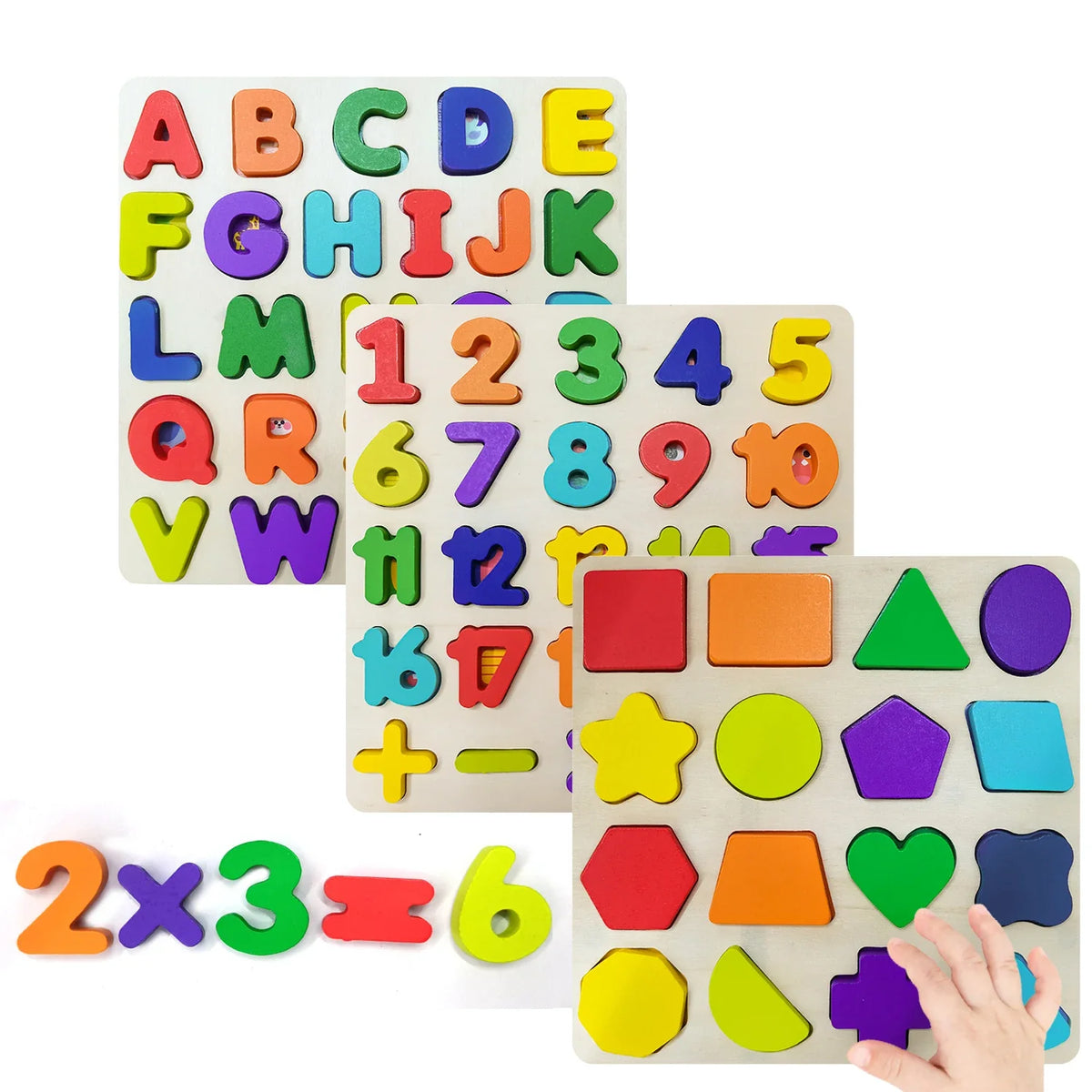 Wooden Puzzle Montessori Baby Toys Kids Alphabet Number Matching Game Preschool Children Early Educational Children Game Toy